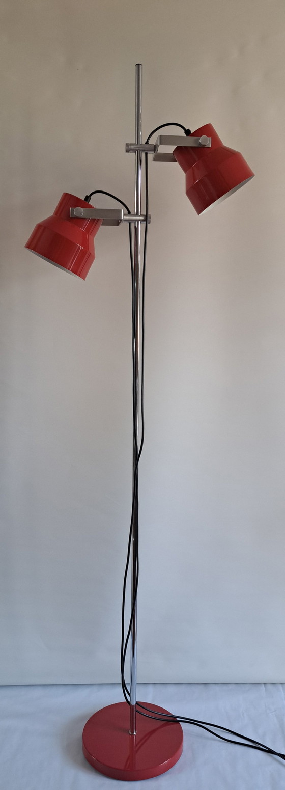 Image 1 of Vintage Dijkstra Vloerlamp / Dubbele Kelk / Jaren 70