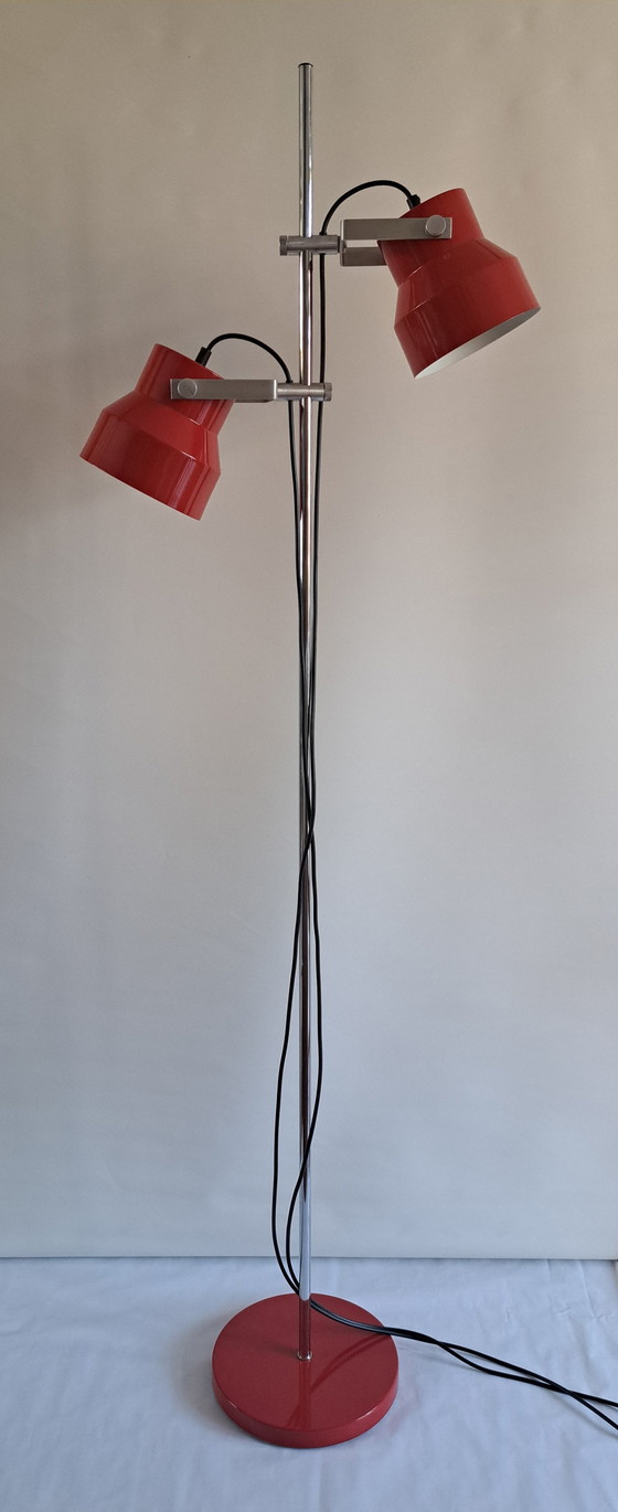 Image 1 of Vintage Dijkstra Vloerlamp / Dubbele Kelk / Jaren 70