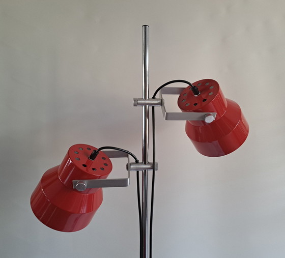 Image 1 of Vintage Dijkstra Vloerlamp / Dubbele Kelk / Jaren 70