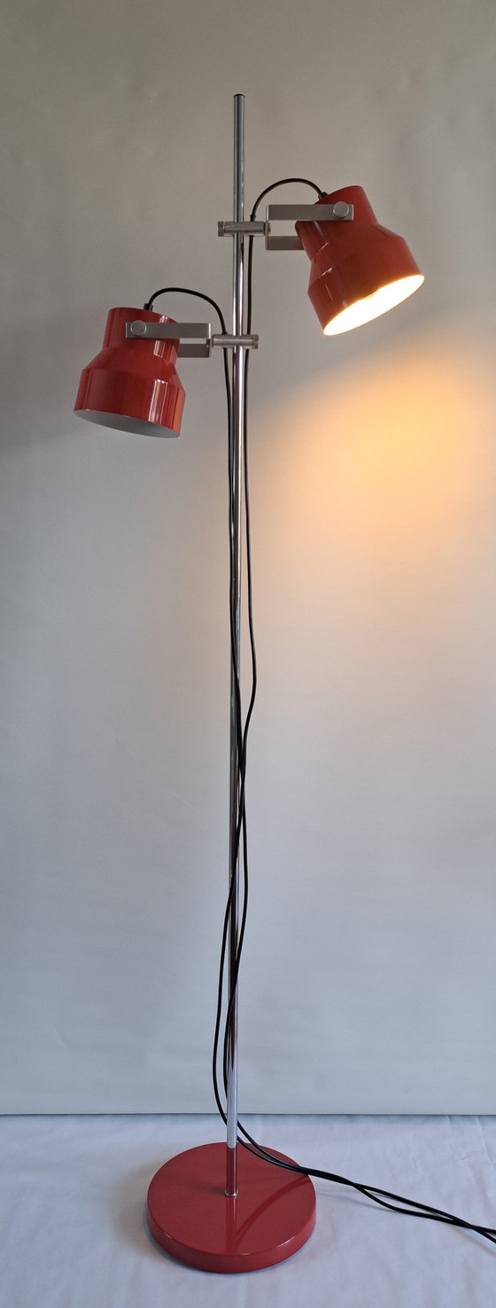 Image 1 of Vintage Dijkstra Vloerlamp / Dubbele Kelk / Jaren 70