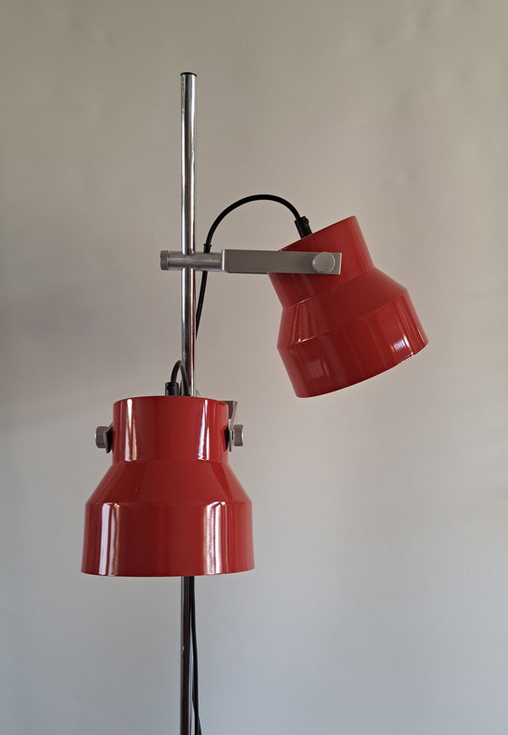 Image 1 of Vintage Dijkstra Vloerlamp / Dubbele Kelk / Jaren 70