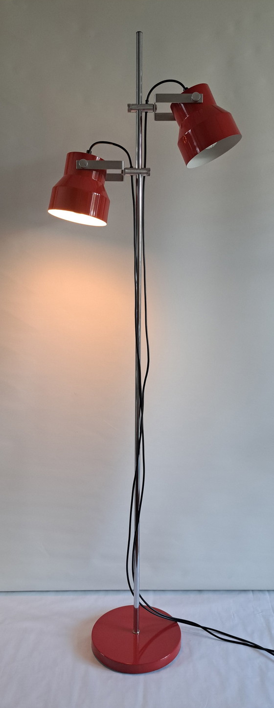 Image 1 of Vintage Dijkstra Vloerlamp / Dubbele Kelk / Jaren 70