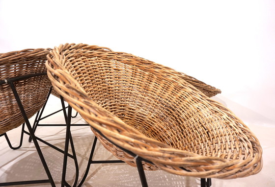 Image 1 of Set van 4 rotan pod stoelen 60