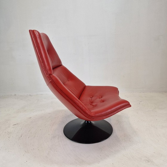 Image 1 of Vintage F510 fauteuil in hout en leer van Geoffrey Harcourt voor Artifort, 1970