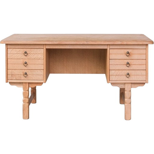 Vintage eikenhouten bureau, Denemarken 1960