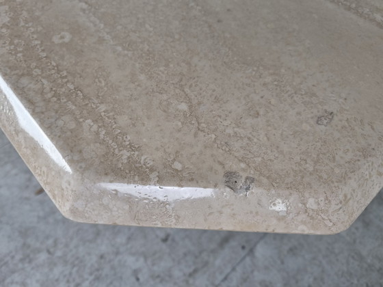 Image 1 of Vintage travertijn verborgen bar salontafel