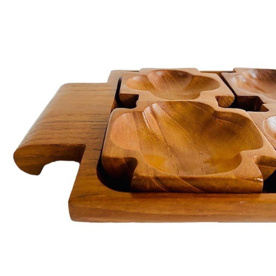 Image 1 of Mid-century teak houten tapas set deens design