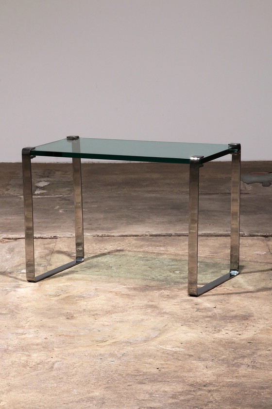 Image 1 of Peter Draenert Model 1022 Bijzettafel - Chroom & Glas, Duitsland 1960