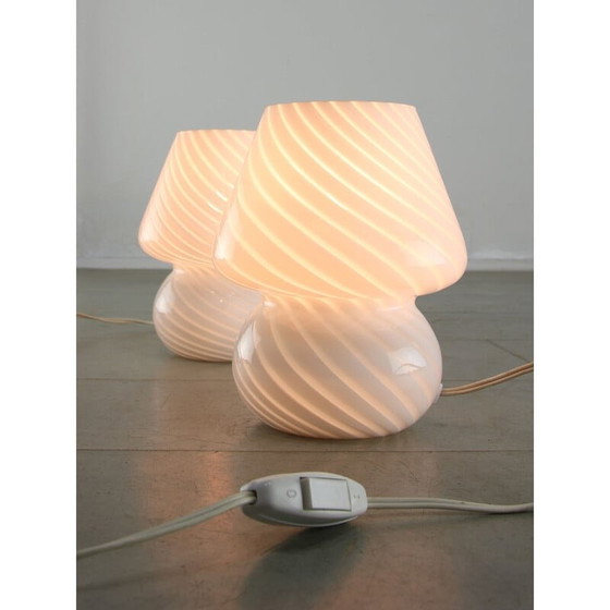 Image 1 of Vintage Murano glazen paddestoel tafellamp, 1970