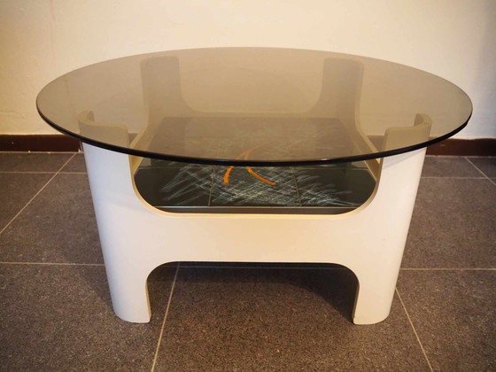 Image 1 of Space Age Salontafel Met Gefumeerd Glas, 1970S