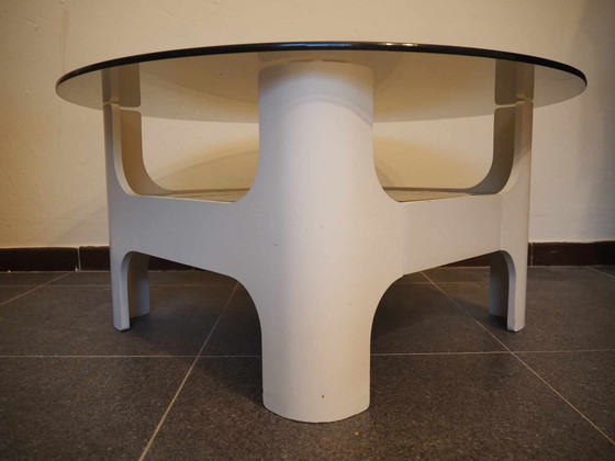 Image 1 of Space Age Salontafel Met Gefumeerd Glas, 1970S