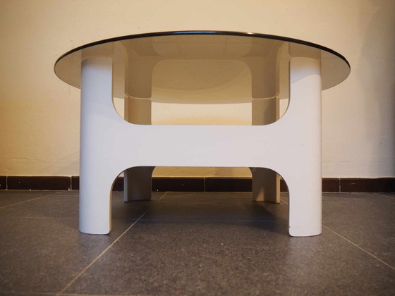 Image 1 of Space Age Salontafel Met Gefumeerd Glas, 1970S