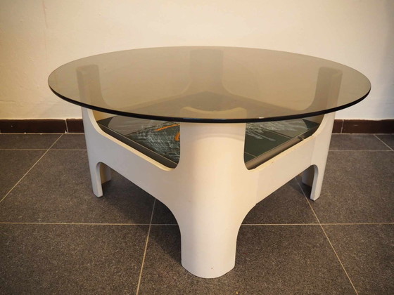 Image 1 of Space Age Salontafel Met Gefumeerd Glas, 1970S