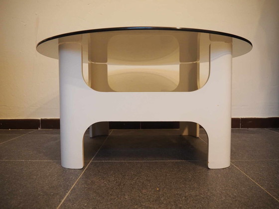 Image 1 of Space Age Salontafel Met Gefumeerd Glas, 1970S