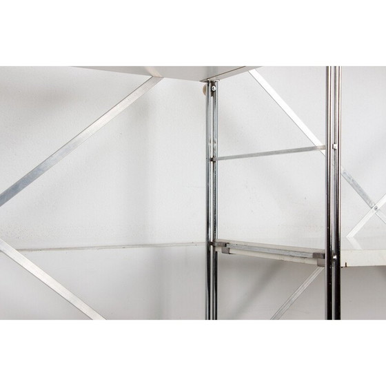 Image 1 of Vintage boekenplank van hout en aluminium door String, Duitsland 1970