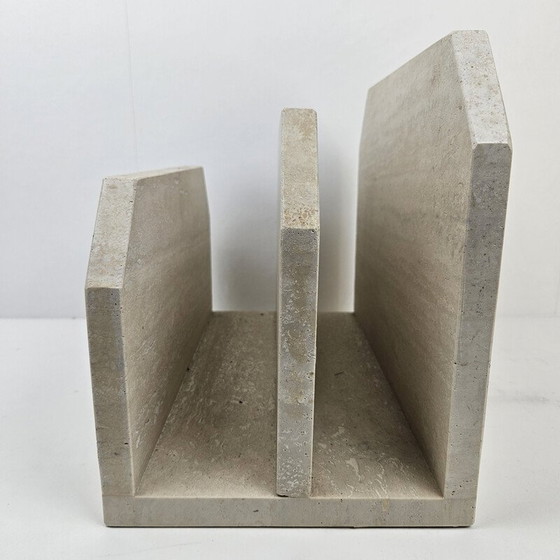 Image 1 of Vintage travertijnen tijdschriftenrek, Italië 1990