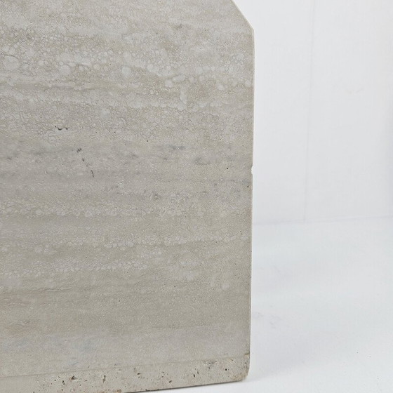 Image 1 of Vintage travertijnen tijdschriftenrek, Italië 1990