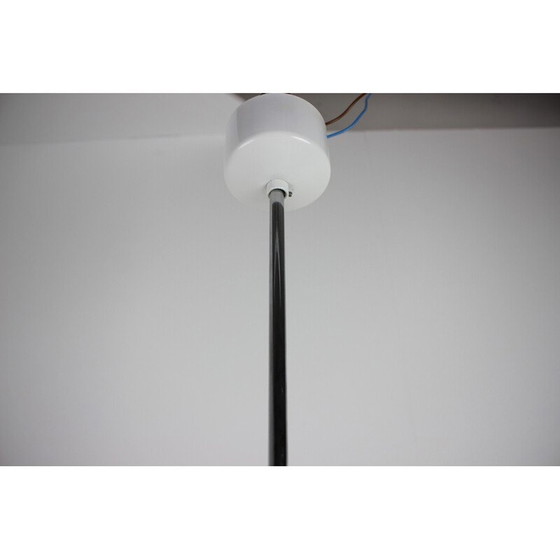 Image 1 of Vintage hanglamp van melkglas en verchroomd staal, Tsjecho-Slowakije 1970