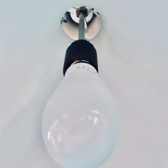 Image 1 of Vintage trompetlamp van geborsteld goud aluminium, Denemarken 1970