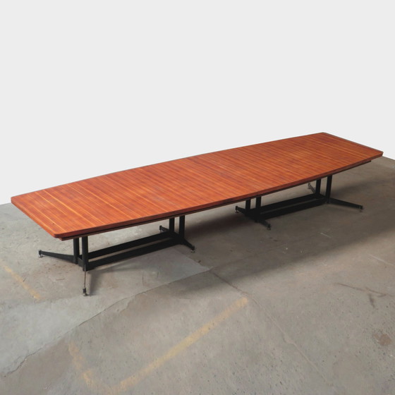 Image 1 of XL vintage mid century conference vergadertafel