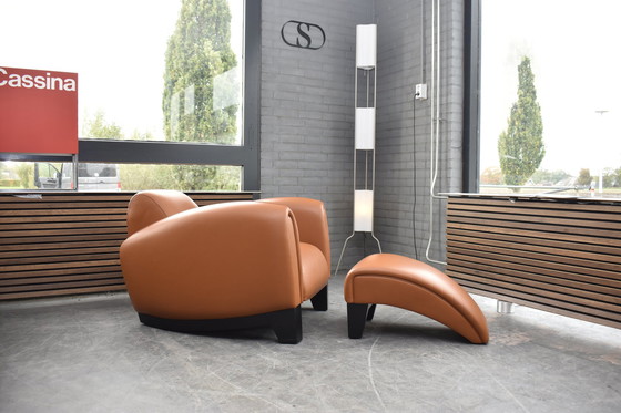 Image 1 of  Nieuwstaat De Sede "Bugatti" Design Lounge Fauteuil & Footstool