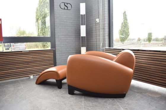 Image 1 of  Nieuwstaat De Sede "Bugatti" Design Lounge Fauteuil & Footstool