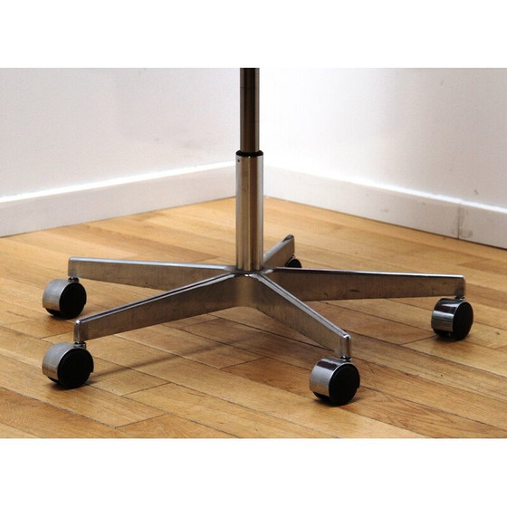 Image 1 of Set van 8 vintage bureaustoelen in chroom aluminium en leer van Arne Jacobsen voor Fritz Hansen