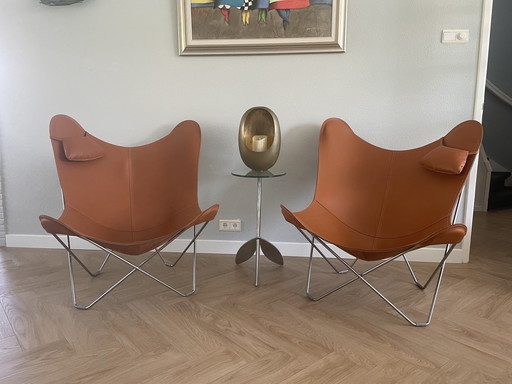 2x Cuero Sweden Vlinderstoelen