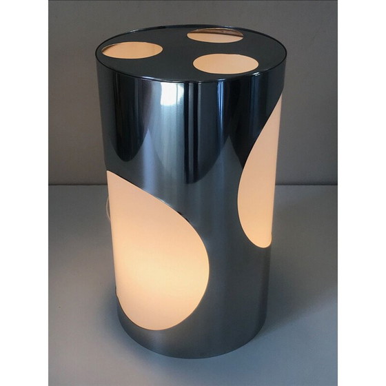 Image 1 of Vintage lamp van roestvrij staal en perspex, 1970