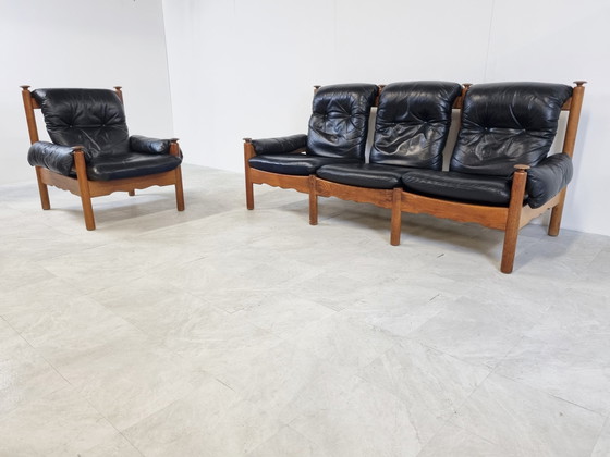 Image 1 of Set vintage brutalist sofa's, jaren 70