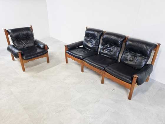 Image 1 of Set vintage brutalist sofa's, jaren 70