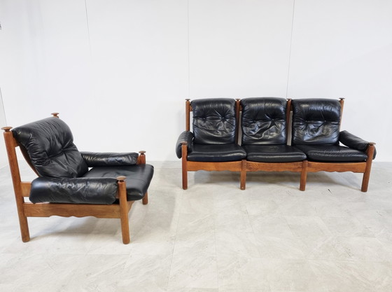 Image 1 of Set vintage brutalist sofa's, jaren 70