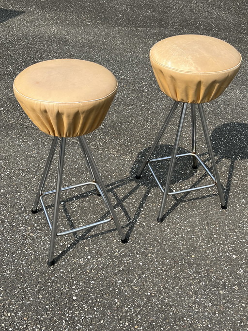 Set van 2 vintage Brabantia krukken