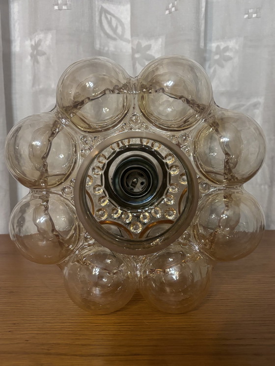 Image 1 of Amber bubbelglas plafondlamp van Helena Tynell Voor Limburg, Duitsland 1960