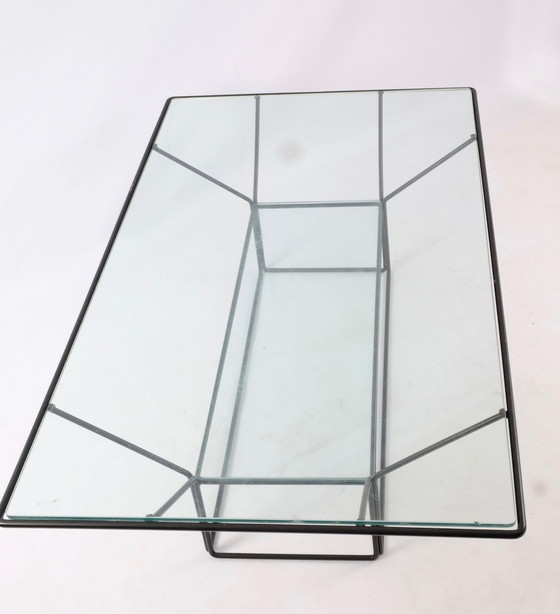 Image 1 of Vintage Italiaanse salontafel van staal en Glas, jaren 70