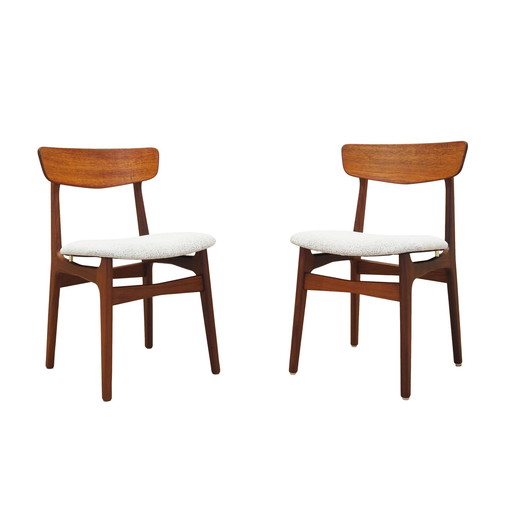 Set van twee teakhouten stoelen, Deens ontwerp, 1960S, Productie: Denemarken