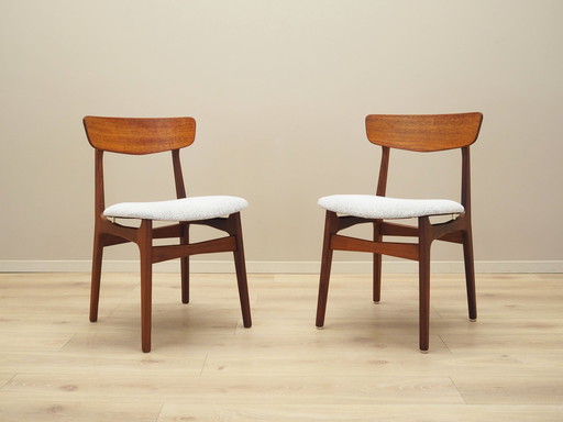 Set van twee teakhouten stoelen, Deens ontwerp, 1960S, Productie: Denemarken