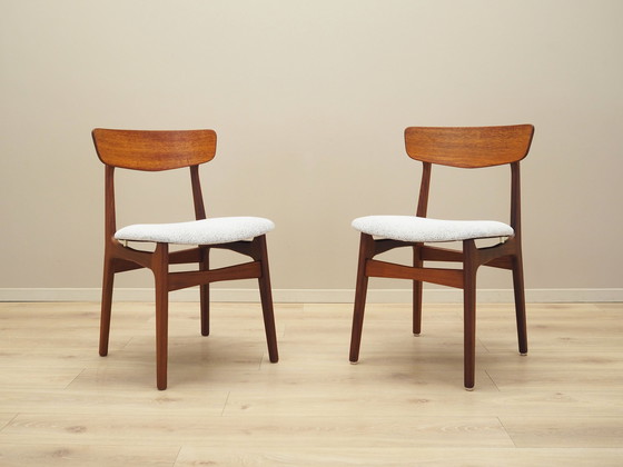 Image 1 of Set van twee teakhouten stoelen, Deens ontwerp, 1960S, Productie: Denemarken