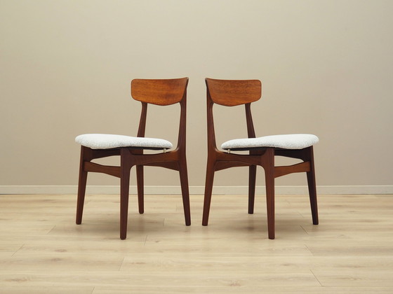 Image 1 of Set van twee teakhouten stoelen, Deens ontwerp, 1960S, Productie: Denemarken