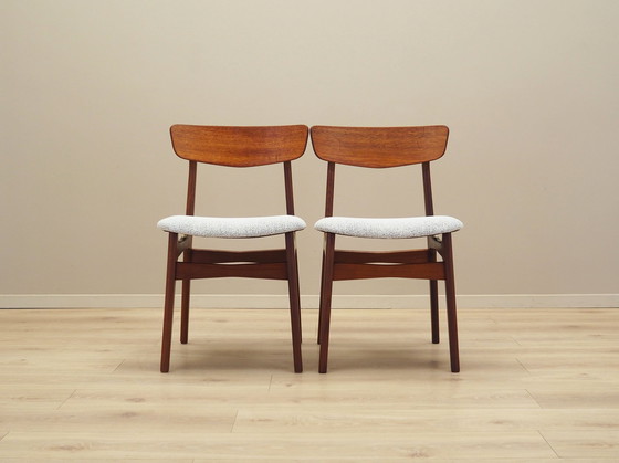 Image 1 of Set van twee teakhouten stoelen, Deens ontwerp, 1960S, Productie: Denemarken