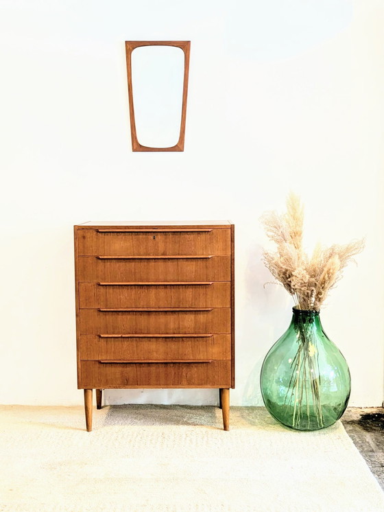 Image 1 of Deense Vintage Ladekast Met 6 Lades In Teak 