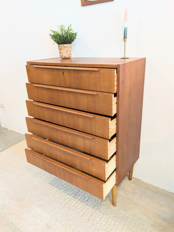 Image 1 of Deense Vintage Ladekast Met 6 Lades In Teak 