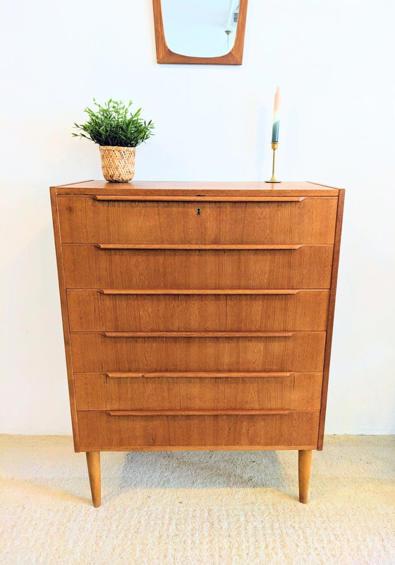 Image 1 of Deense Vintage Ladekast Met 6 Lades In Teak 