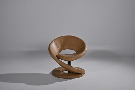 Cognac Jaymar Spiral Leather Chair