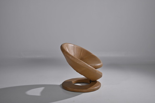 Cognac Jaymar Spiral Leather Chair