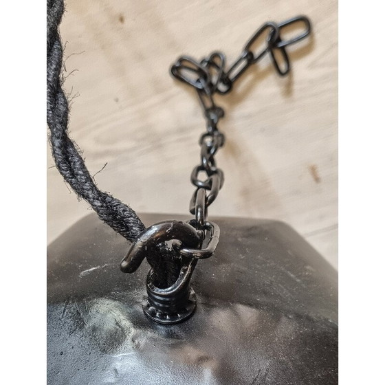 Image 1 of Paar vintage satijnzwarte epoxy lantaarns, 1940