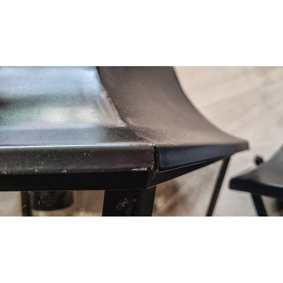 Image 1 of Paar vintage satijnzwarte epoxy lantaarns, 1940