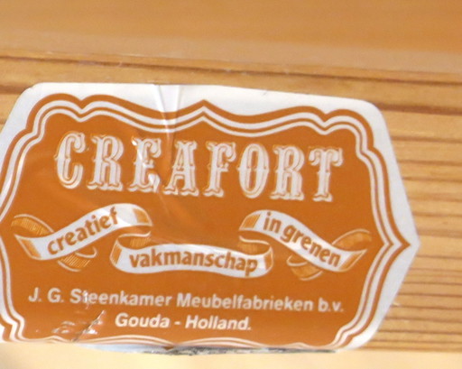 Creafort - J.G. Steenkamer - Fauteuil En Bijzettafel - Safari - Hout, Leder, Linnen