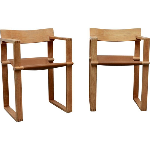 Set van 4 vintage licht grenen fauteuils door Ate Van Apeldoorn, Nederland 1970