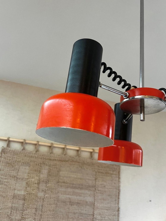 Image 1 of Seventies Hanglamp Oranje Richtspots Napako Tsjechië